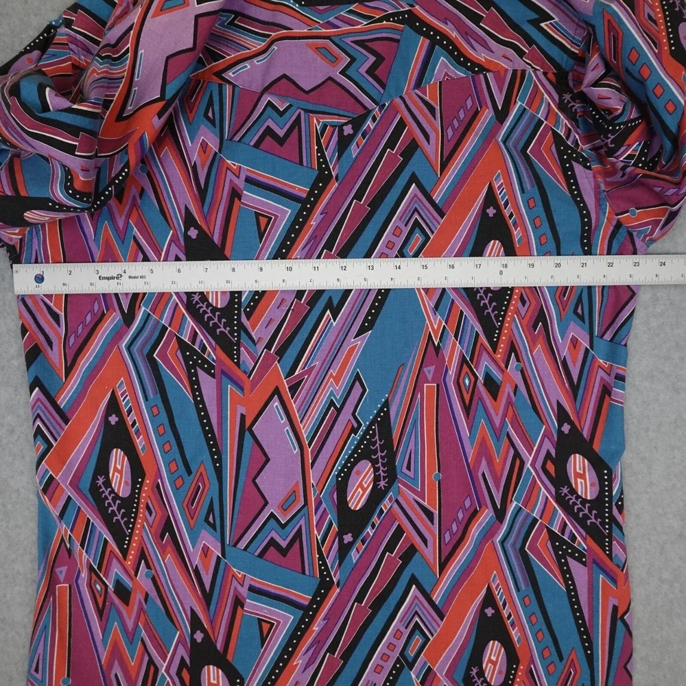 Vintage Wrangler Shirt Mens 17-36 Cowboy Western X Long Tail Brushpopper Native